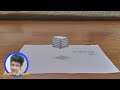 HOW TO DRAW 3D CUBE FLOATING EASY | Drawing Tech
