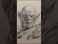 Portrait Ballpoint Sketch is Azog for The Hobbit #shorts