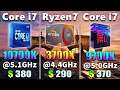 Core i7 10700K @5.1GHz vs Ryzen 7 3700X @4.4GHz vs Core i7 9700K @5.0GHz