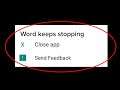 How To Fix Microsoft Word Keeps Stopping Error Android & Ios - Microsoft Word Not Open Problem