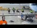 Out Of Control Catering Cart Nearly Hits Plane & Ramp Workers At Chicago O'Hare Airport