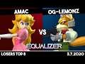 Amac (Peach) vs OG-Lemonz (Fox/Captain Falcon/Luigi) | Melee Losers Top 8 | Equalizer #4