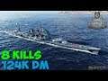 World of WarShips | Atago | 8 KILLS | 124K Damage - Replay Gameplay 4K 60 fps