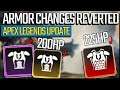 Armor Changes Reverted! - Season 6 EVO Armor Updates - Apex Legends Updates