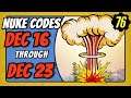 Fallout 76 Nuke Launch Codes This Week Dec 16 thru Dec 23 2020