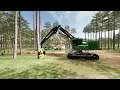 John Deere harvester cutting trees - earning money for new forest. Felsbrunn forest. ep 13