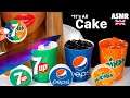 ASMR EATING CAKE @Pepsi, 7UP & MIRINDA FIZZY SODA DRINK CAKE, ICE, EDIBLE DRINK CUP OREOS MUKBANG 먹방