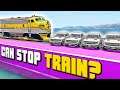 How many vehicles on the train's path can stop it in BeamNG Drive? #1