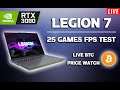Legion 7 | 25 Games FPS TEST | RTX 3080 + 5900HX | Live BITCOIN Price Watch