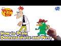 How to Draw Phineas and Ferb | Dr. Doofenshmirtz and Perry the platypus