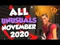 All UNUSUAL Hat Effects (November 2020) | Team Fortress 2