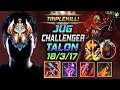 Challenger Talon Jungle vs Zed - 챌린저 정글 탈론 템트리 룬 선혈 정복자 タロン Талон 刀锋之影 塔隆 - LOL KR 11.18