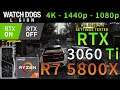 Watch Dogs: Legion | RTX 3060 Ti | Ryzen 7 5800X | 4K - 1440p - 1080p | RTX ON & OFF | DLSS 2.0