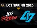 100 vs CLG - LCS 2020 Spring Split Week 9 Day 2 - 100 Thieves vs Counter Logic Gaming