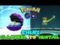 Evolving SHINY CLAMPERL to SHINY HUNTAIL in Pokemon Go