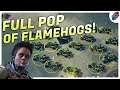 We made a full pop of Flamehogs in Halo Wars 2