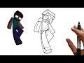 How To Draw Herobrine Minecraft Friday Night Funkin' Step by Step