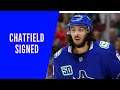 Canucks news: defenceman Jalen Chatfield signed to a one year, two-way contract