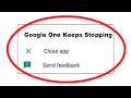 How To Fix Google One Keeps Stopping Error Android & Ios - Fix Google One App Not Open Problem