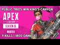 Apex Legends Season 6 | Public Trios Solo Queue King's Canyon — 9 Kills & 1800 Damage (PS4)