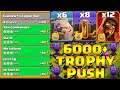 Trophy Push Attack With Golem Super Wizard Earthquake - 6 Golem + 8 Earthquake + 12 Super Wizard