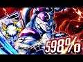 100% FULL POWER FRIEZA IS OVERPOWERED! Dragon Ball DB Legends 598% Gameplay