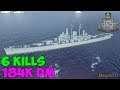 World of WarShips |  Des Moines | 6 KILLS | 184K Damage - Replay Gameplay 1080p 60 fps