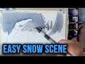 Easy Snowy Landscape in Watercolor