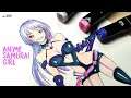 How to draw Samurai Girl | Manga Style | sketching | anime character | ep-285