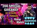 Freefire Tamil live | Custom Room Match | Live | 20K SPECIAL 10 DJ ALOK & DIAMONDS GIVEAWAY....