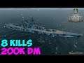 World of WarShips | Musashi | 8 KILLS | 200K Damage - Replay Gameplay 4K 60 fps