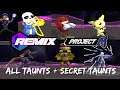 All Taunts And Secret Taunts in PROJECT M EX REMIX [0.91b] (100+ CHARACTERS)