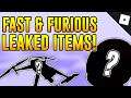 NEW LEAKED FAST & FURIOUS PROMOTION ITEMS! | Roblox