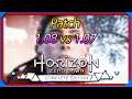 PC Horizon Zero Dawn 1.08 vs 1.07 Update Patch VRAM fix Benchmark Test Performance Comparison Steam