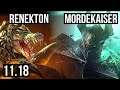 RENEKTON vs MORDEKAISER (TOP) | 2.2M mastery, 600+ games, Legendary | NA Diamond | v11.18
