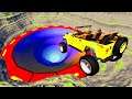 Crazy Jump Cars In Giant Wormhole - Beamng Drive | TrainWorld