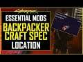 Backpacker Clothing MOD Crafting Spec Location - Increase carrying capacity in Cyberpunk 2077