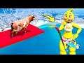 ANIMATRONICS VACA MALUCA NO PARKOUR COM MEGA RAMPA? | GTA V Five Nights at Freddy's