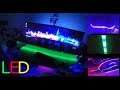 Cool RGB LED strip setup! 4 different strips on 1 desk!