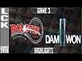 KT vs DWG Highlights Game 3 | LCK Summer 2019 Week 2 Day 3 | KT Rolster vs Damwon Gaming