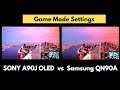 Sony A90J Game Mode Settings and A90J VS QN90A Spiderman Miles Morales PS5 Gameplay