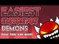 The 5 EASIEST Extreme Demons in Geometry Dash (And how to beat them!)