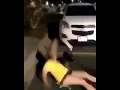 girl slips on banana