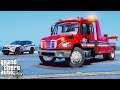 GTA 5 Tow Truck Wrecker Responding Code 3 For A Repeat Offender