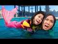 I CAN'T SWIM! Being a MERMAID for 24 hours! My Friend vs Funny Mermaid Situations by Spy Ninjas