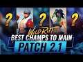 5 BEST CHAMPS to MAIN for Patch 2.1 - Wild Rift ( LoL Mobile)