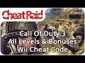 Call Of Duty 3 Unlock Everything Cheat Code | Wii