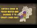Catch a Snail in Fresh Water and salvage it to create Snail Bait New World