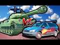 TANK vs Minivan DRAG RACE!
