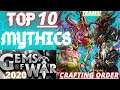 TOP 10 MYTHICS in Gems of War | Gems of War Top 10 list | Best 10 Mythics to craft 2020 Soulforge